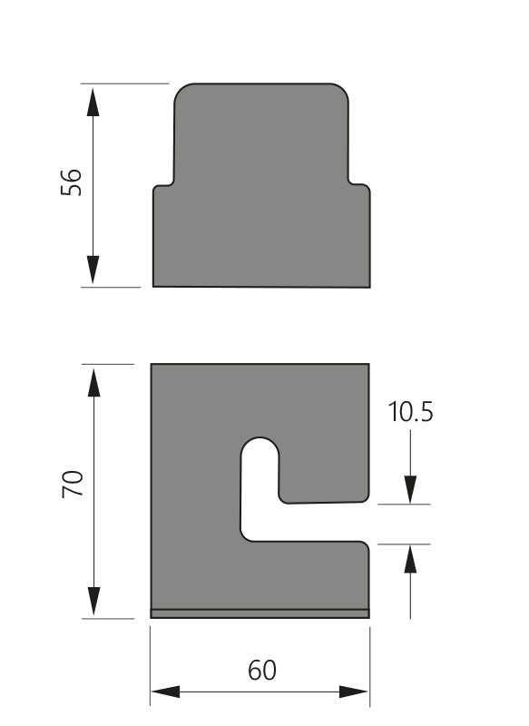 Drawing showing dimensions of the ARC-M01 bracket