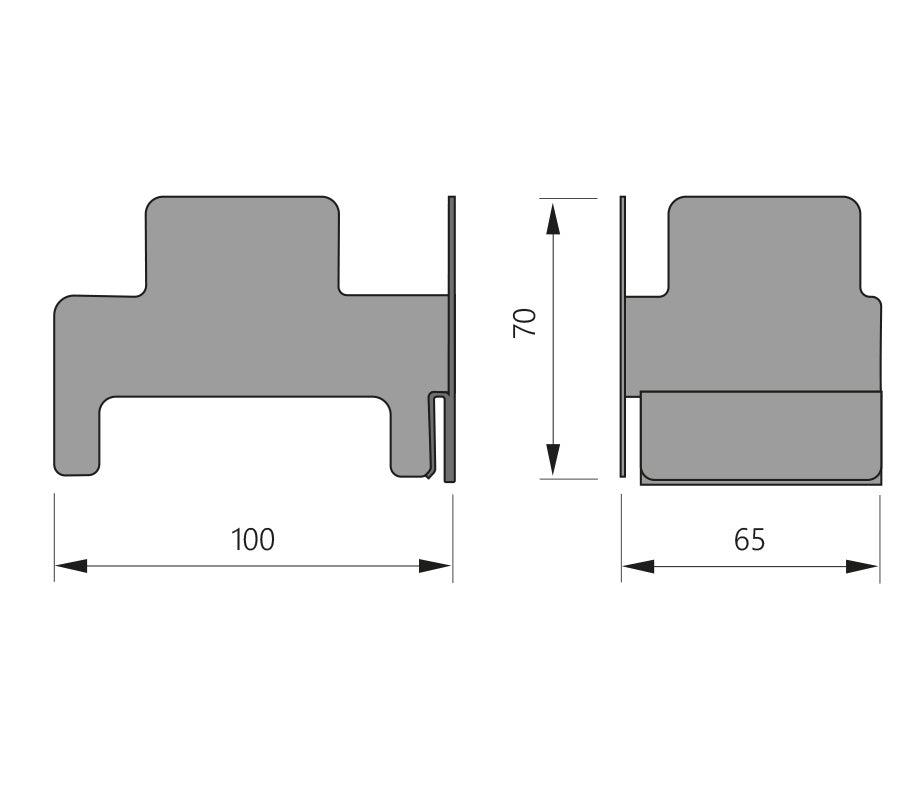 Drawing showing the dimensions of the ARC-M04 bracket