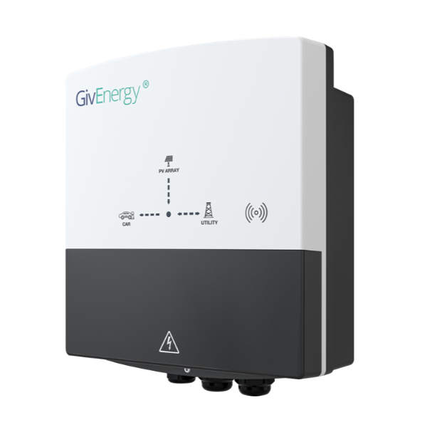 GivEnergy 7kW EV charger tilted to the side