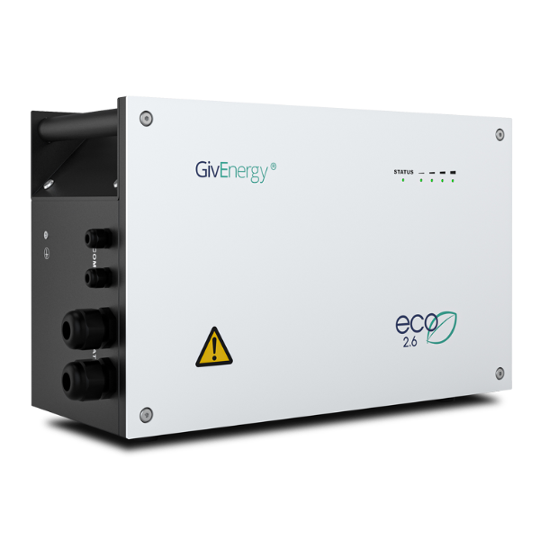 GivEnergy 2.6kWh battery from the right