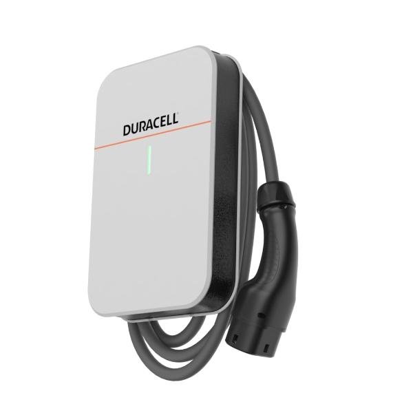 Duracell Energy DuraCharger white 7kW EV charger from the left