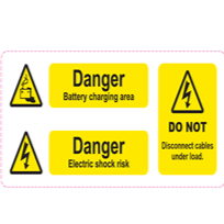 Complete Battery Hazard Label Stickers Set - Stickers